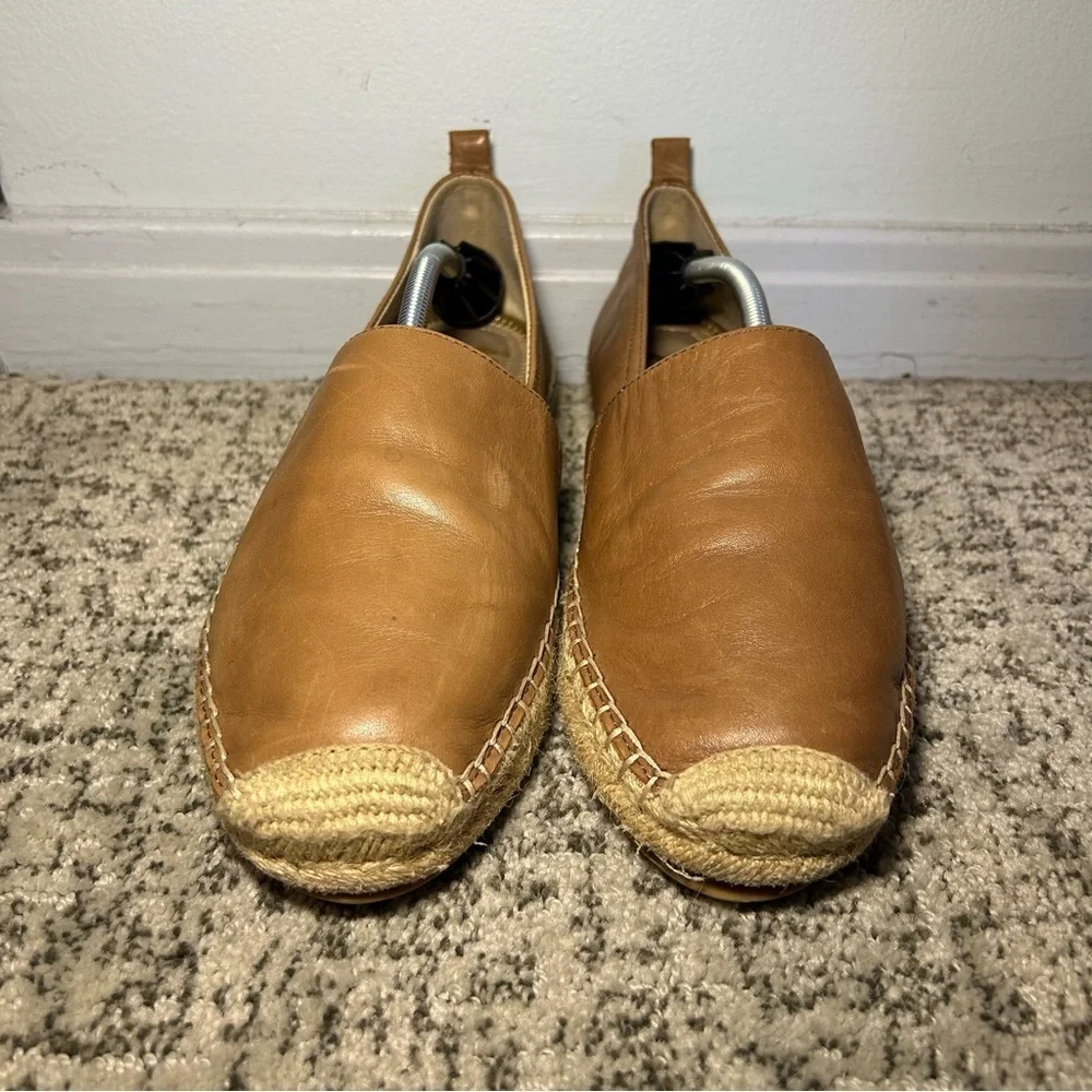 Sam Edelman Brown Kesia Espadrille Leather Slip-On Loafers Size 9.5